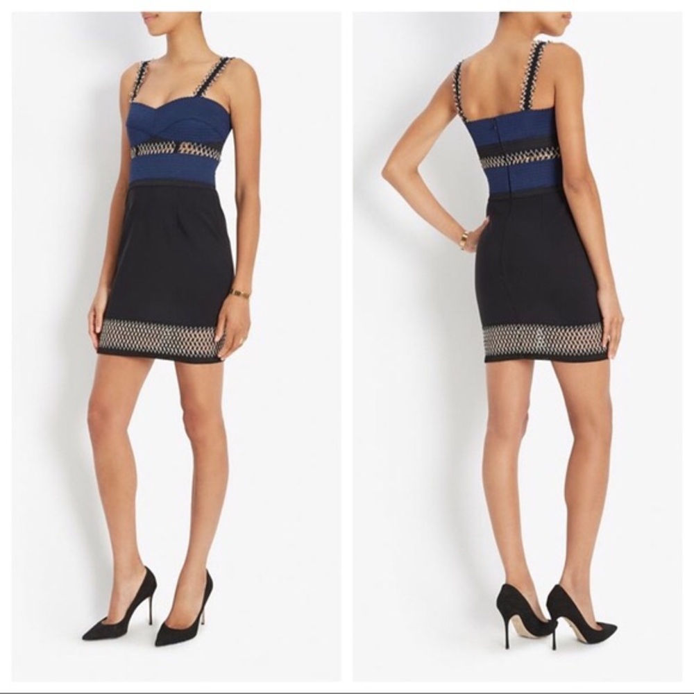 Jonathan Simkhai Navy Lace Strap Bustier Dress
